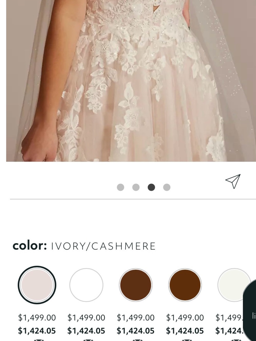 Oleg Cassini Blush and Ivory Lace A-Line Wedding Gown size 14 true to size - Picture 6 of 16
